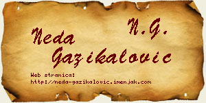 Neda Gazikalović vizit kartica